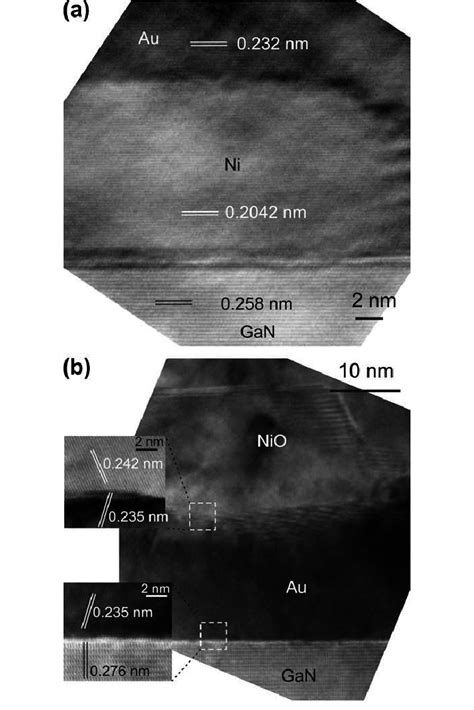 Hrtem Cross Section Images Of Contact Structures A Image Of The