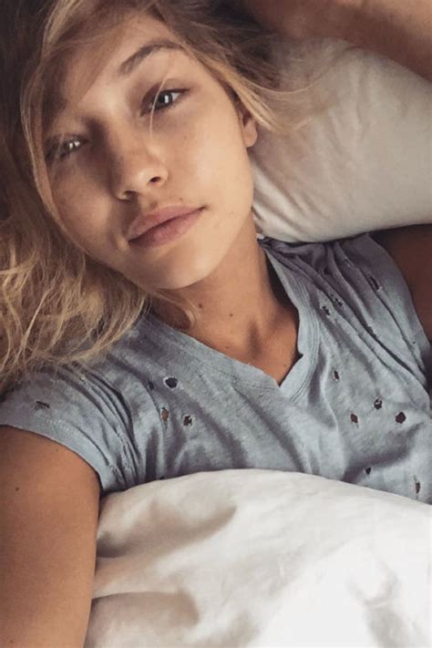 Gigi Hadid Posts A Makeup Free Selfie From Her Bed Looking Totally