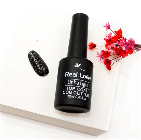 Top Coat Chameleon Selante Glitter Linha Light LED UV Real Love 12ml