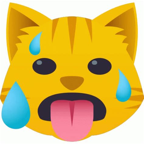 Sweating Cat Sticker Sweating Cat Joypixels Discover Share GIFs