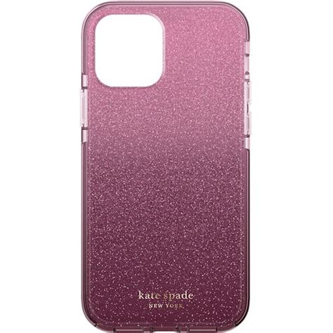 Kate Spade New York Defensive Hardshell Case For Iphone 12 Pro Max Glitter Ombre Magenta