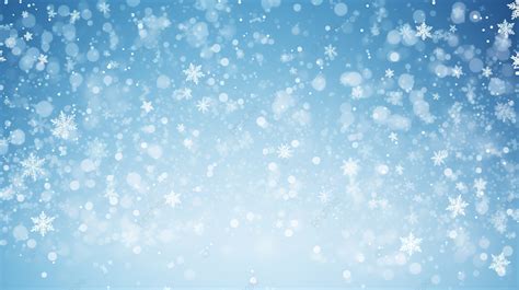 Winter Wonderland Illustration Of Falling Snowflakes Against A Blue Sky