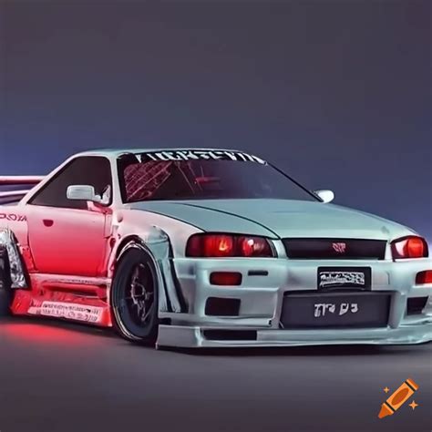 A Nissan Skyline R Modified As A Racecar With Racecar Modifications