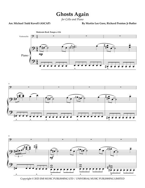 Ghosts Again Arr Michael Todd Kovell By Depeche Mode Sheet Music For