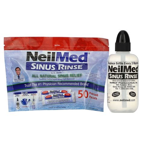 NeilMed The Original Patented Sinus Rinse Kit 50 Premixed Packets