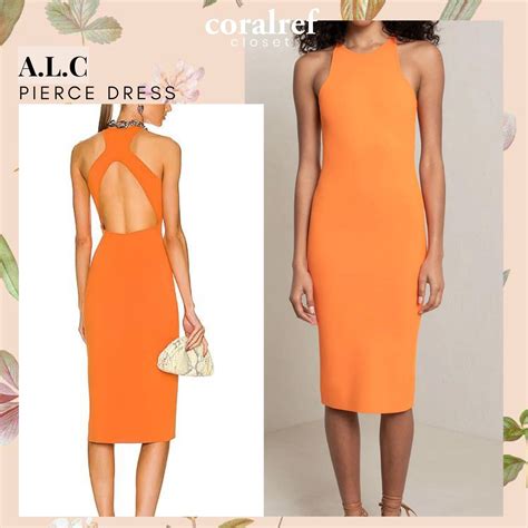 ALC Pierce Bodycon Midi Dress In Orange Twist Women S Fashion Dresses