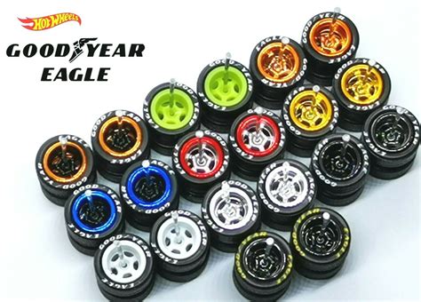 Hot Wheels MATCHBOX 5 SPOKE Rubber Tire 10 Sets Mix Colors JDM 10mm GOOD YEAR 1 64 164Wheel