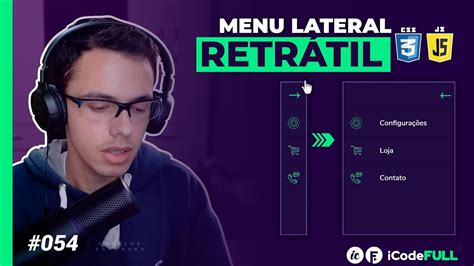 Como criar menu CSS e JavaScript Menu lateral e retrátil