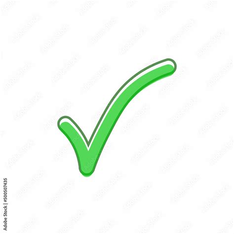 Hand Drawn Green Check Mark Icon Vector Illustration Stock Vector