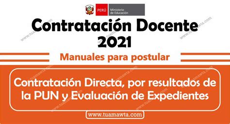 Contratación Docente 2021 Manuales para contrata directa resultados