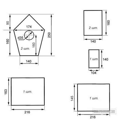 The Measurements For Different Sizes And Shapes Of Birdhouses Which