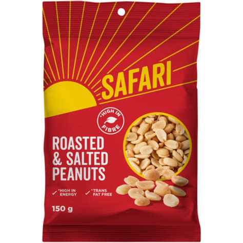 Safari Roasted And Salted Peanuts 150g Roasted Salted And Flavoured Nuts Biltong Dried Fruit