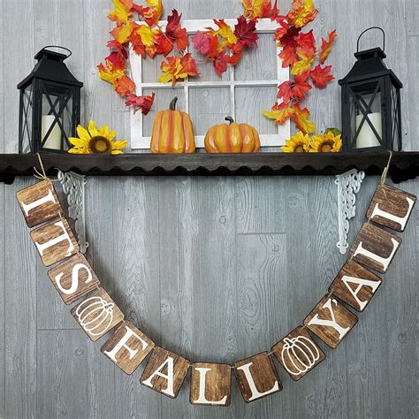 It's Fall Y'all Happy Fall Banner Rustic Happy Fall | Etsy