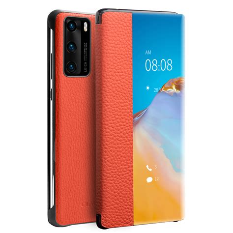 Husa Slim Din Piele Naturala Smart Cover Huawei P40 Qialino Smart