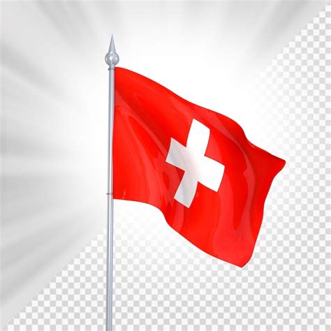 Render 3d De La Bandera De Suiza Archivo PSD Premium