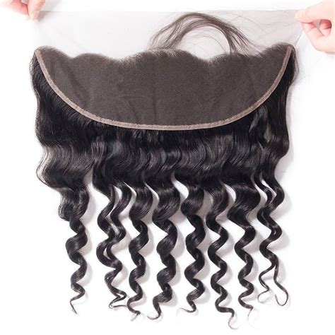 Brazilian Loose Deep Wave 13x4 Lace Frontal Closure With 3 Bundles 1b