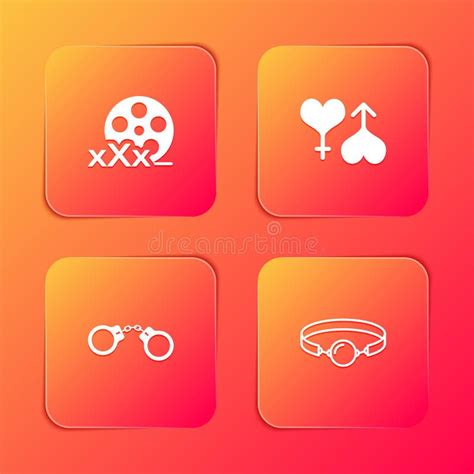 Set Film Reel With Sex Male And Female Heart Handcuffs And Silicone