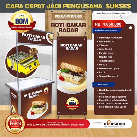 Paket Usaha Roti Bakar Radar Program BOM Maksindo