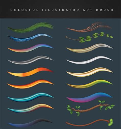 70+ Colorful Illustrator Art Brushes Collection