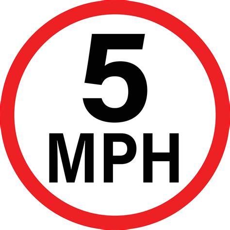 Mph Vehicle Speed Limit Sign Mph Road Traffic Sign Slow Drive Flat