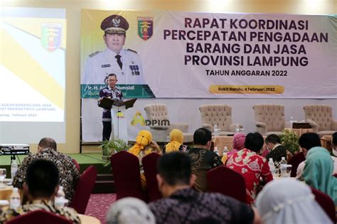 Rakor Percepatan Pengadaan Barang Dan Jasa Tahun 2022 Gubernur Arinal