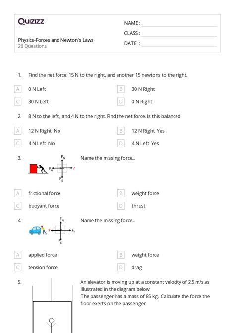 50 Newtons Third Law Worksheets For 11th Class On Quizizz Free