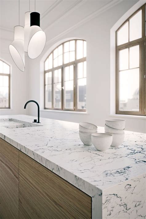 Modern White Kitchen Design Trends With Caesarstones 5143 White Attica