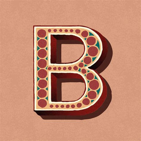 Capital Letter B Vintage Typography Style Download Free Vectors