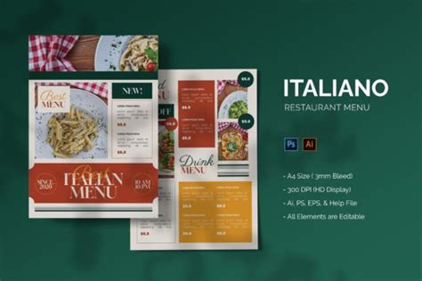 Italiano - Restaurant Menu Graphic by Streakside · Creative Fabrica