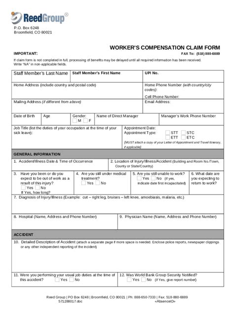 Disability Claim Employees Doc Template PdfFiller