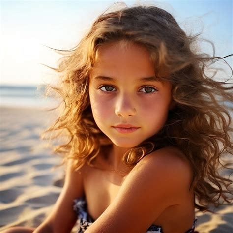 jähriges Mädchen im Bikini im sand liegend mit gespreizte by B P Playground