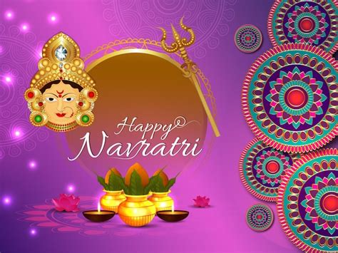 Premium Vector Happy Navratri Celebration Greeting Card