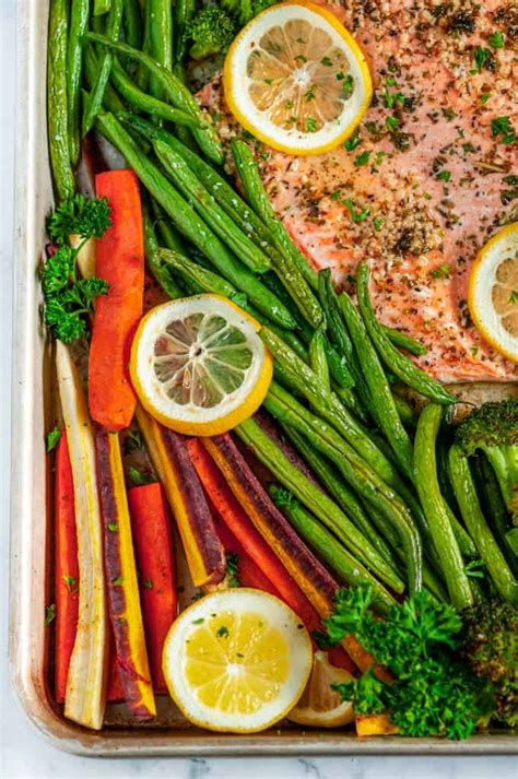 Sheet Pan Lemon Herb Salmon And Veggies Aberdeen S Kitchen