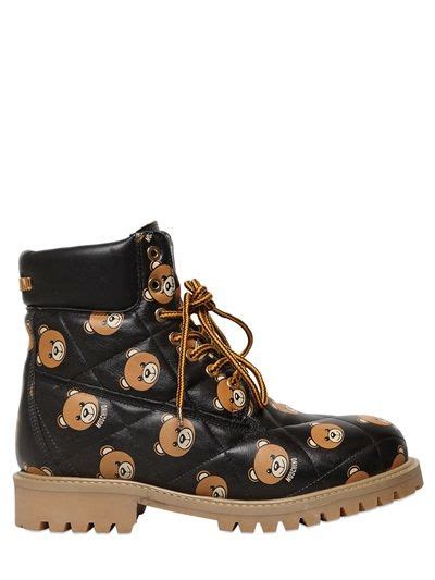 Moschino Teddy Bear Quilted Leather Boots Luisaviaroma Luxury