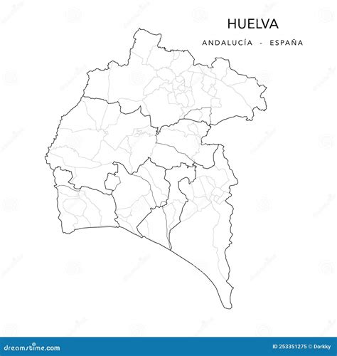 Geopolitical Vector Map Of The Province Of Huelva As Of Stock