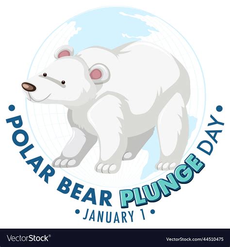 Polar bear plunge day january icon Royalty Free Vector Image