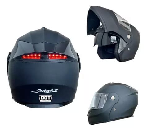 Casco Abatible Para Motociclista Con Luz Led Certificado Env O Gratis