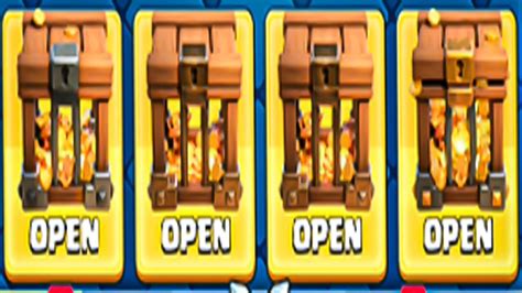Opening 4 Gold Crates At Once In Clash Royale Youtube