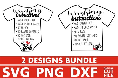 2x T Shirt Washing Instructions Bundle Svg Baby Body Svg 576125