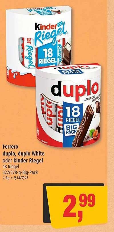 Ferrero Duplo Duplo White Oder Kinder Riegel Angebot Bei Markant