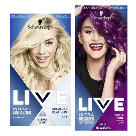 Schwarzkopf Live Ultra Bright Or Pastel Hair Dye Semi Permanent Colour