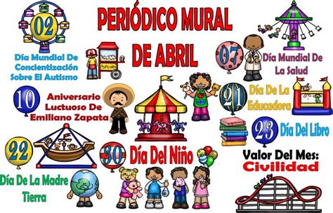 Fabuloso Diseño Del Periódico Mural Del Mes De Abril Material Educativo