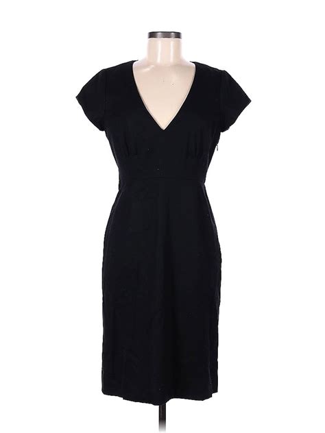 J Crew 100 Polyester Solid Black Casual Dress Size 6 77 Off Thredup