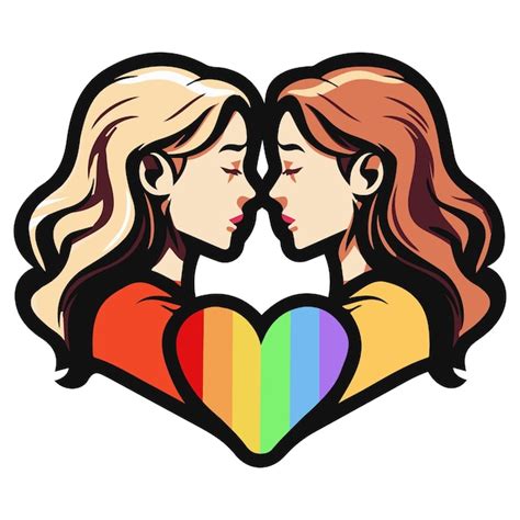 Premium Vector Two Girls Love Couple Sticker Two Girls Love Couple Sticker