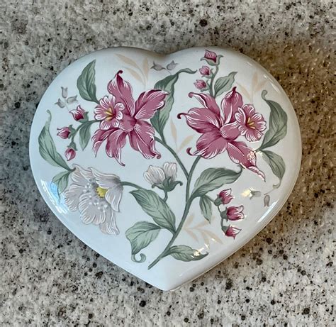 Vintage Prima Otagiri Heart Shaped Trinket Box Vintage Etsy