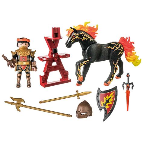 Playmobil Burnham Raiders Caballero Fuego Kidinn