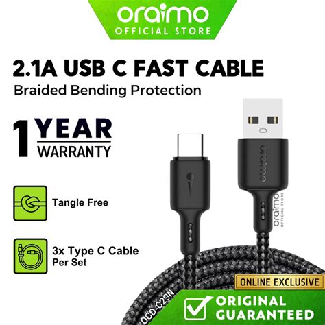 ORAIMO Cable USB To Type C Cable Fast Charging Cable Type C Fast