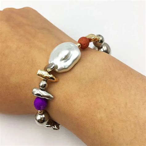 Pulsera Bohemia De Perlas De Coraz N Grande Para Mujer Brazaletes De