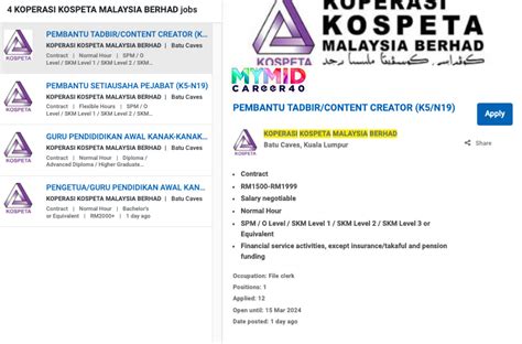 Iklan Jawatan Koperasi KOSPETA Malaysia Berhad Jobs Hub