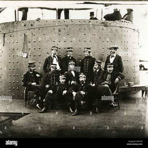 Undated Photograph Showing The Crew Of Uss Monitor Near The Ships